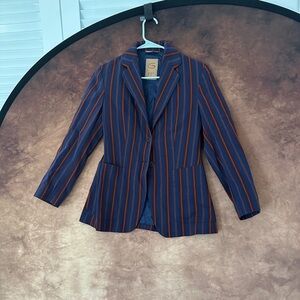 Gigli Made in Italy Navy and Rust Striped Blazer